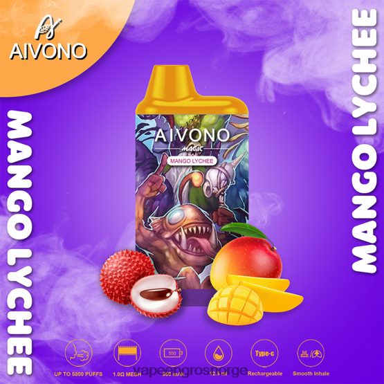 Vape Engros Norge - Aivono AIM MAGIC 5800 munnboks sigarett mango litchi ZP624698