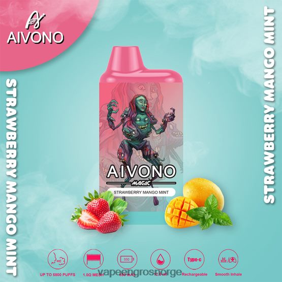 Vape Wholesale Norge - Aivono AIM MAGIC 5800 munnboks sigarett jordbær mango mynte ZP624697