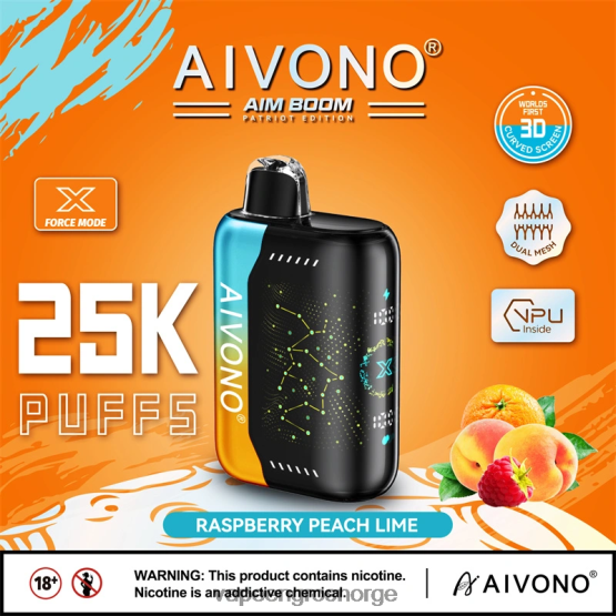 Vape Engangsbruk - Aivono AIM BOOM 25 000 bringebær fersken lime ZP6246350