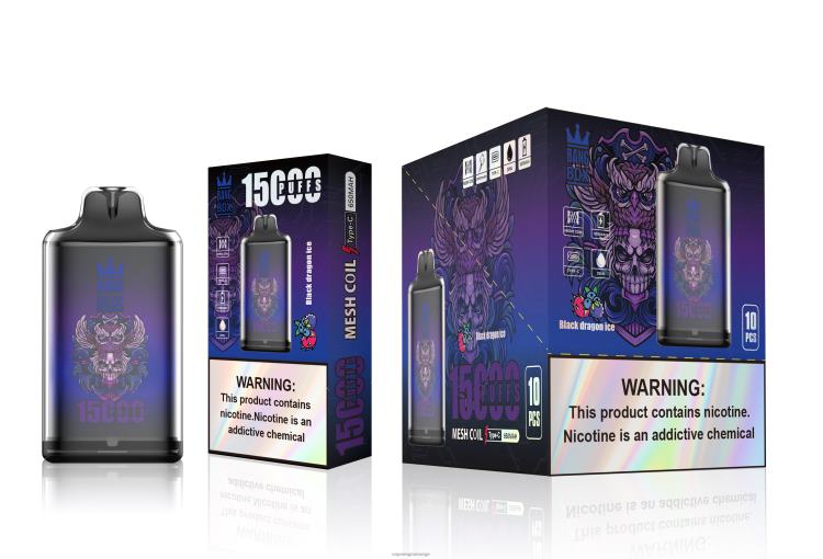 Engangs Vape Norge - Bang Box s1-15000 drag svart drageis 60X4L110