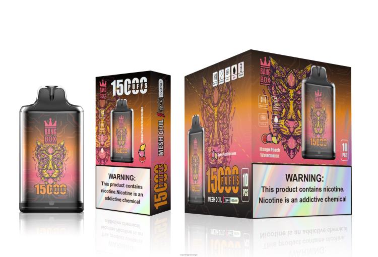 Vape Wholesale Norge - Bang Box s1-15000 drag mango fersken vannmelon 60X4L107
