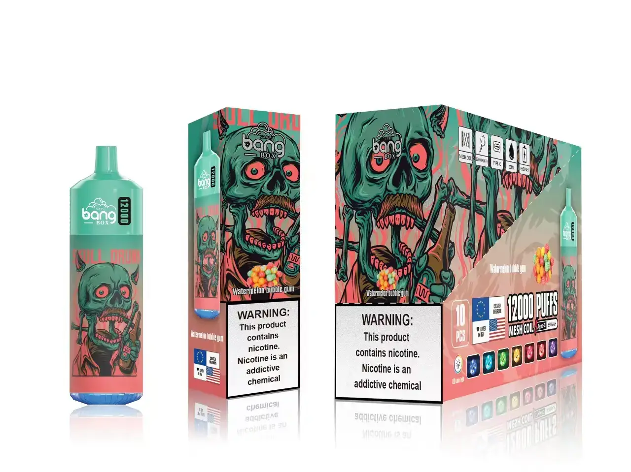 vape juice bottles wholesale | 626N119 vannmelon tyggegummi Bang Box 12000 drag
