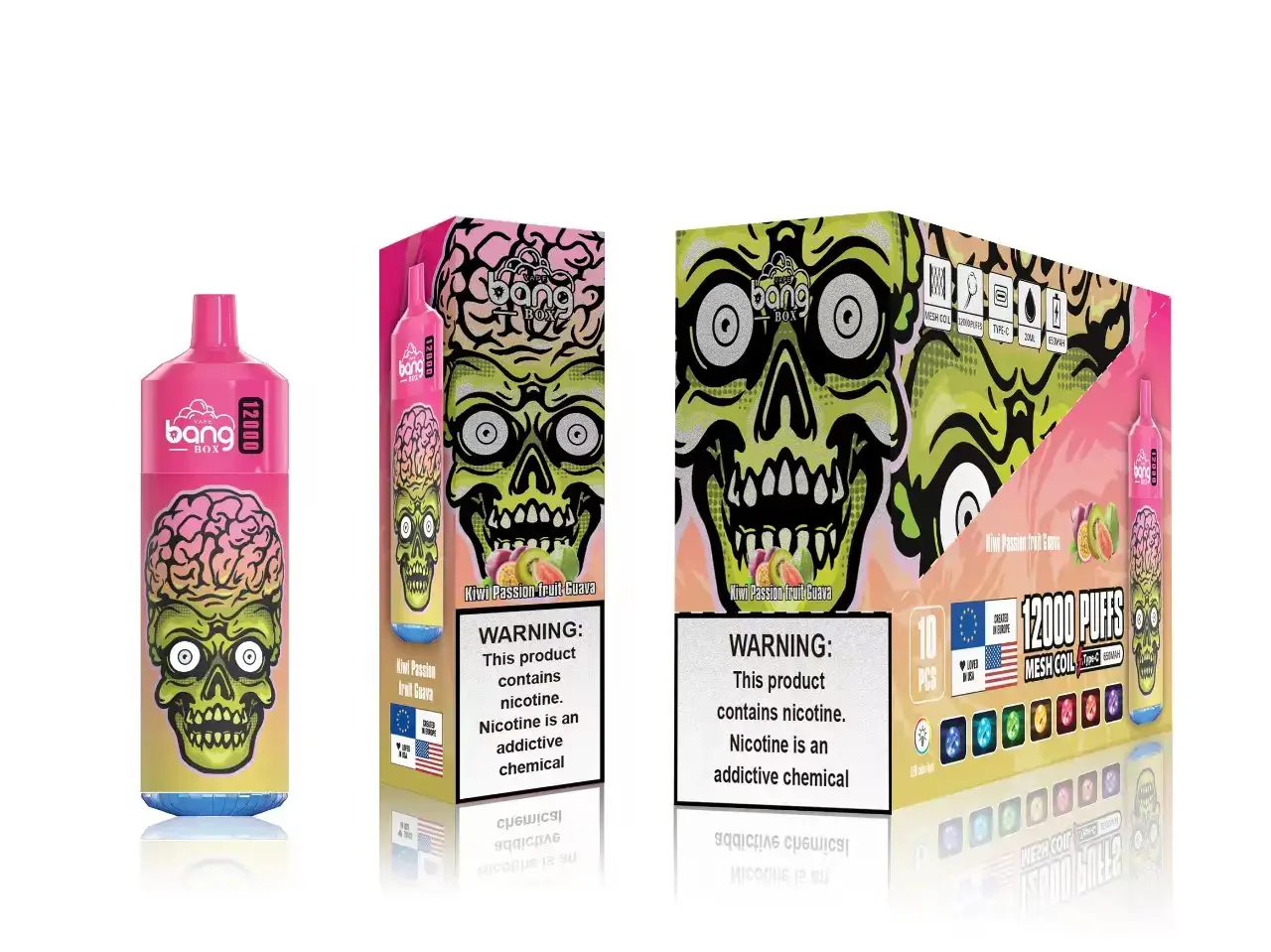 vape med nikotin trondheim | 626N115 kiwi pasjonsfrukt guava Bang Box 12000 drag