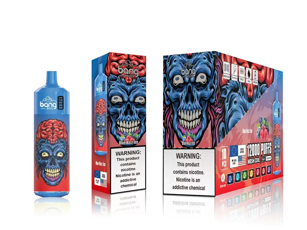 vape pen Norge | 626N117 blå razz is Bang Box 12000 drag