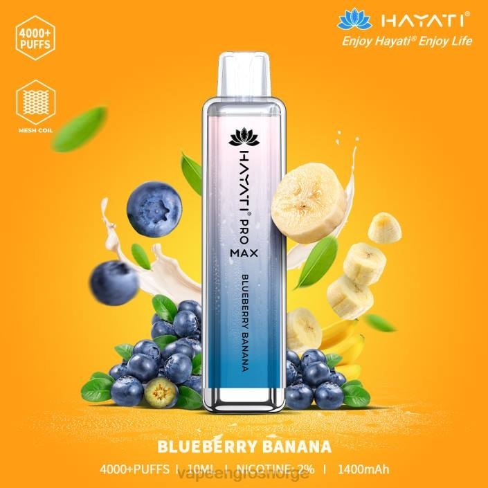 vape engros Norge | 626N192 blåbær banan Hayati Pro Max 4000