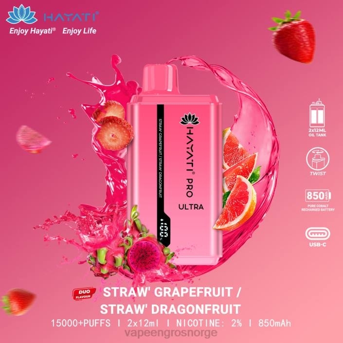 vape wholesale Norge | 626N231 jordbær grapefrukt/jordbær dragefrukt Hayati Pro Ultra