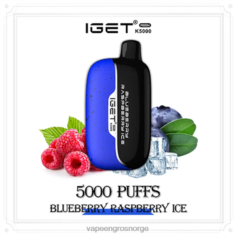 Vape Wholesale Oslo - IGET Moon k5000 blåbær bringebær is ZHLZX3