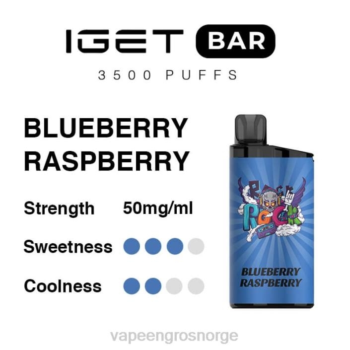 vape engros Norge | 626N92 blåbær bringebær IGET BAR 3500 5% nikotin