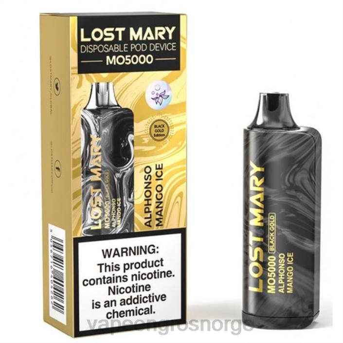 vape engros Norge | 626N342 alphonso mango is LOST MARY MO5000 svart gull 10ml