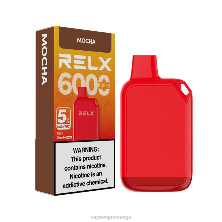 Vape Wholesale Norge - mokka RELX Crush Pocket 6000 5% høy nic 068T25