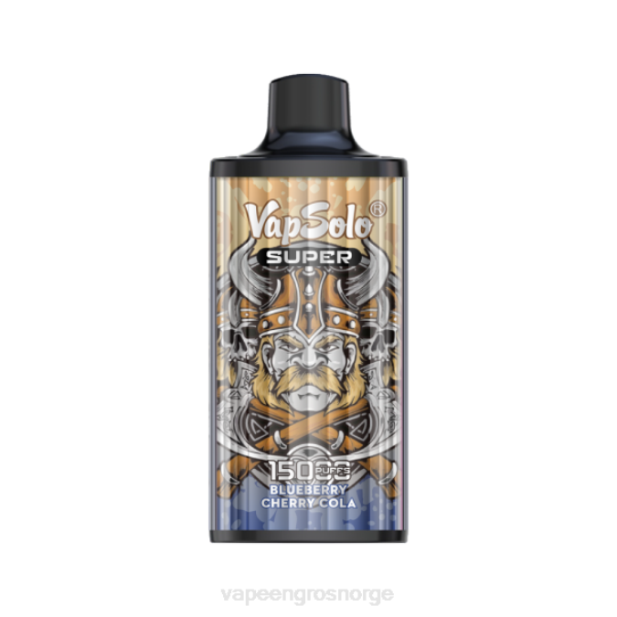 Vape Med Nikotin Trondheim - Vapsolo SUPER engangs vape blåbær kirsebær cola P42J109