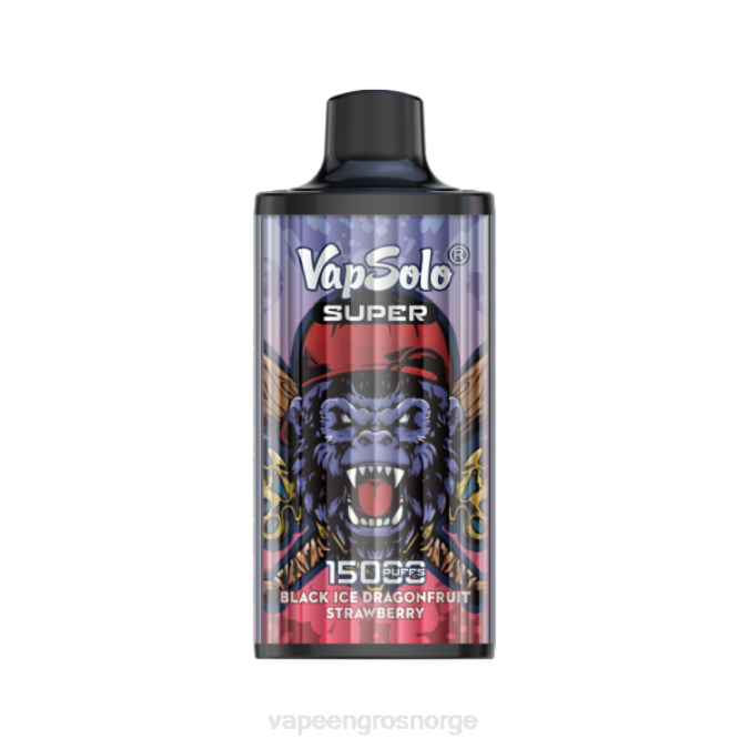 Vape Wholesale Oslo - Vapsolo SUPER engangs vape svart is drangofruit jordbær P42J107