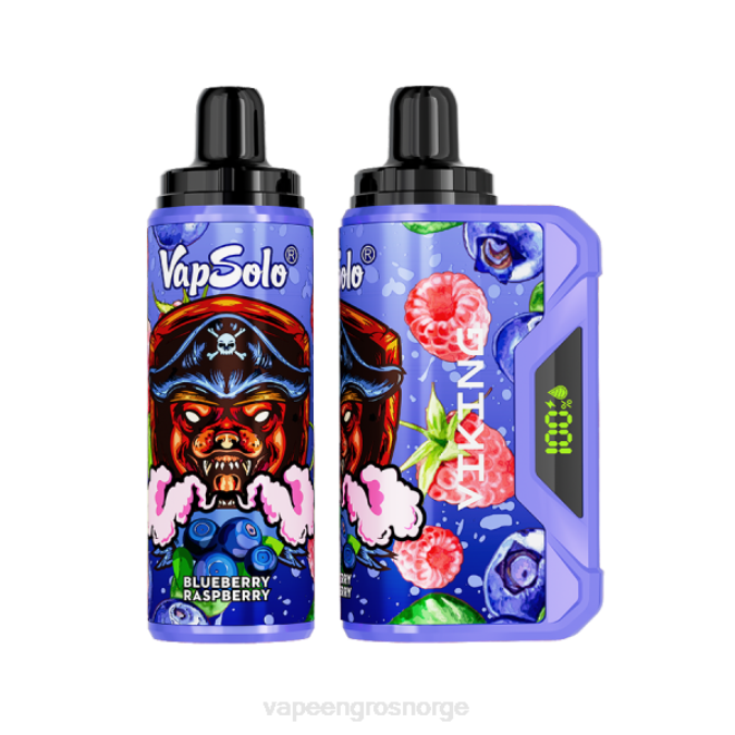 Vape Engros Norge - Vapsolo VIKING engangs vape blåbær bringebær P42J132