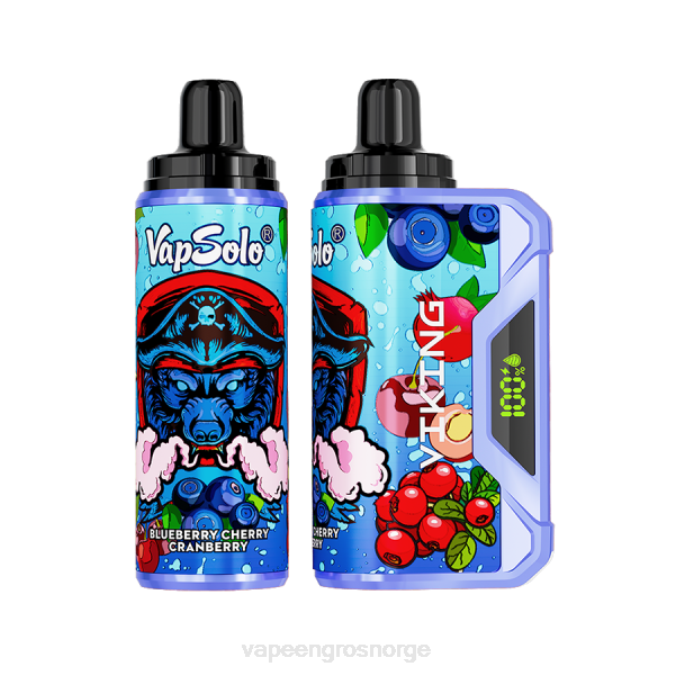 Vape Wholesale Norge - Vapsolo VIKING engangs vape blåbær kirsebær tranebær P42J131