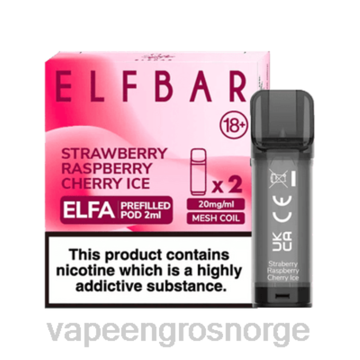 vape bergen | 626N336 jordbær bringebær kirsebær is ELFBAR Elfa ferdigfylt pod - 2ml - 20mg (2 pakke)