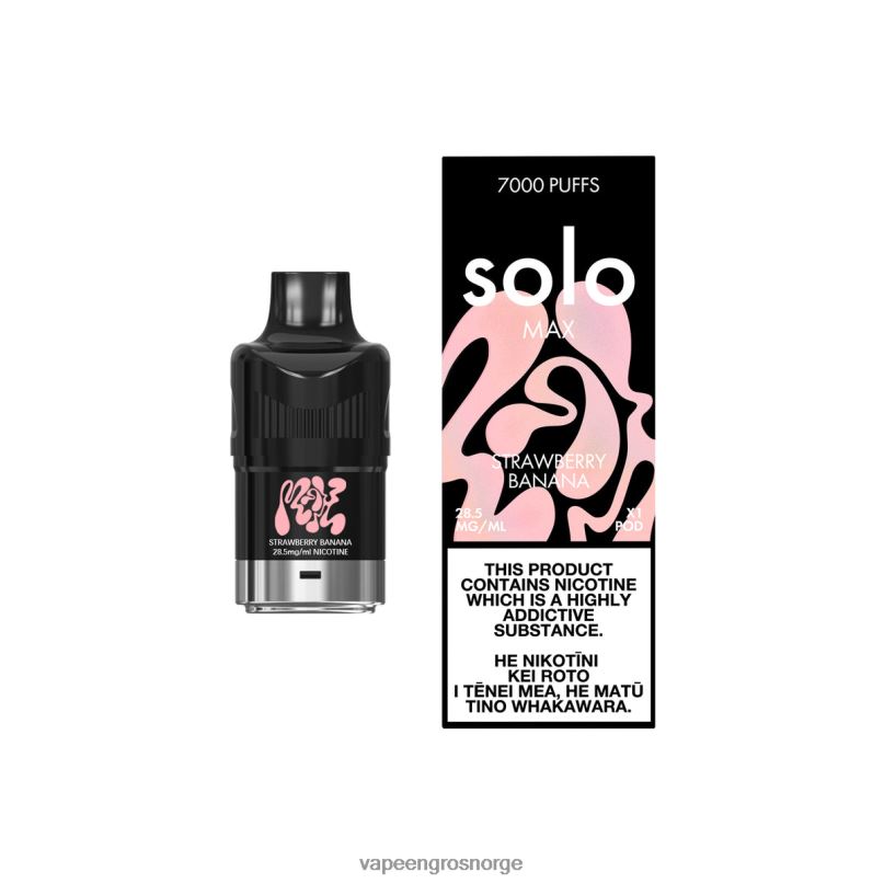 Engangs Vape Bergen - Solo MAX pod jordbær banan 2P8XZ77