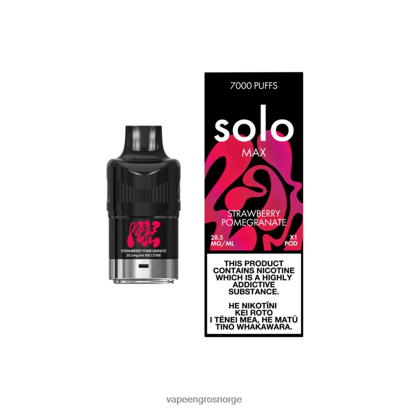 Engangs Vape Norge - Solo MAX pod jordbær granateple 2P8XZ84