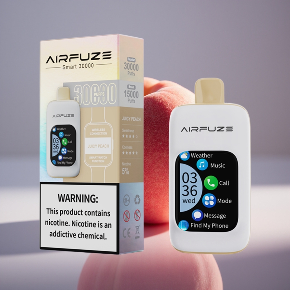 AirFuze Smart 30000 Puffs Engangs Pod 2.01\" Touch Skjerm Type-C Juicy Peach Fersken