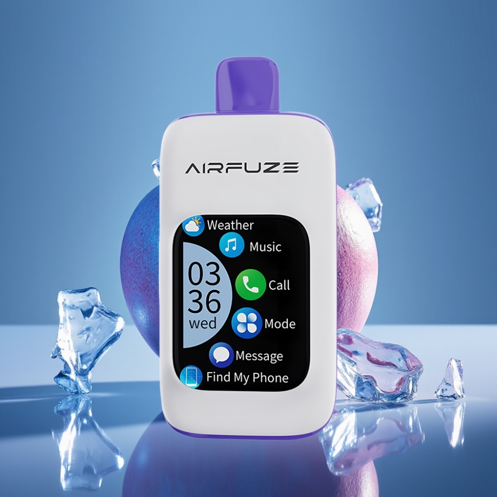 AirFuze Smart 30000 Puffs Engangs Pod Blå Bringebær Is med Skjerm 2.01" TFT Type-C 900mAh