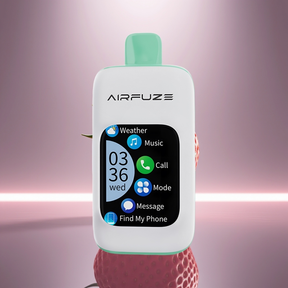 AirFuze Smart 30000 Puffs Engangs Pod Jordbær Sommer med 2.01" Touchskjerm, 5% Nikotin, 900mAh, Type-C
