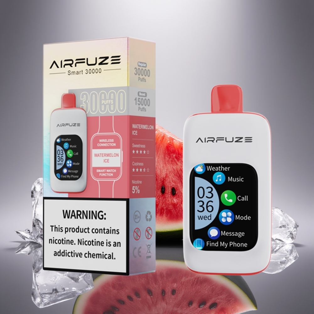 AirFuze Smart 30000 Puffs Engangs Vannmelon Is 2.01\" Touch Skjerm Type-C 900mAh