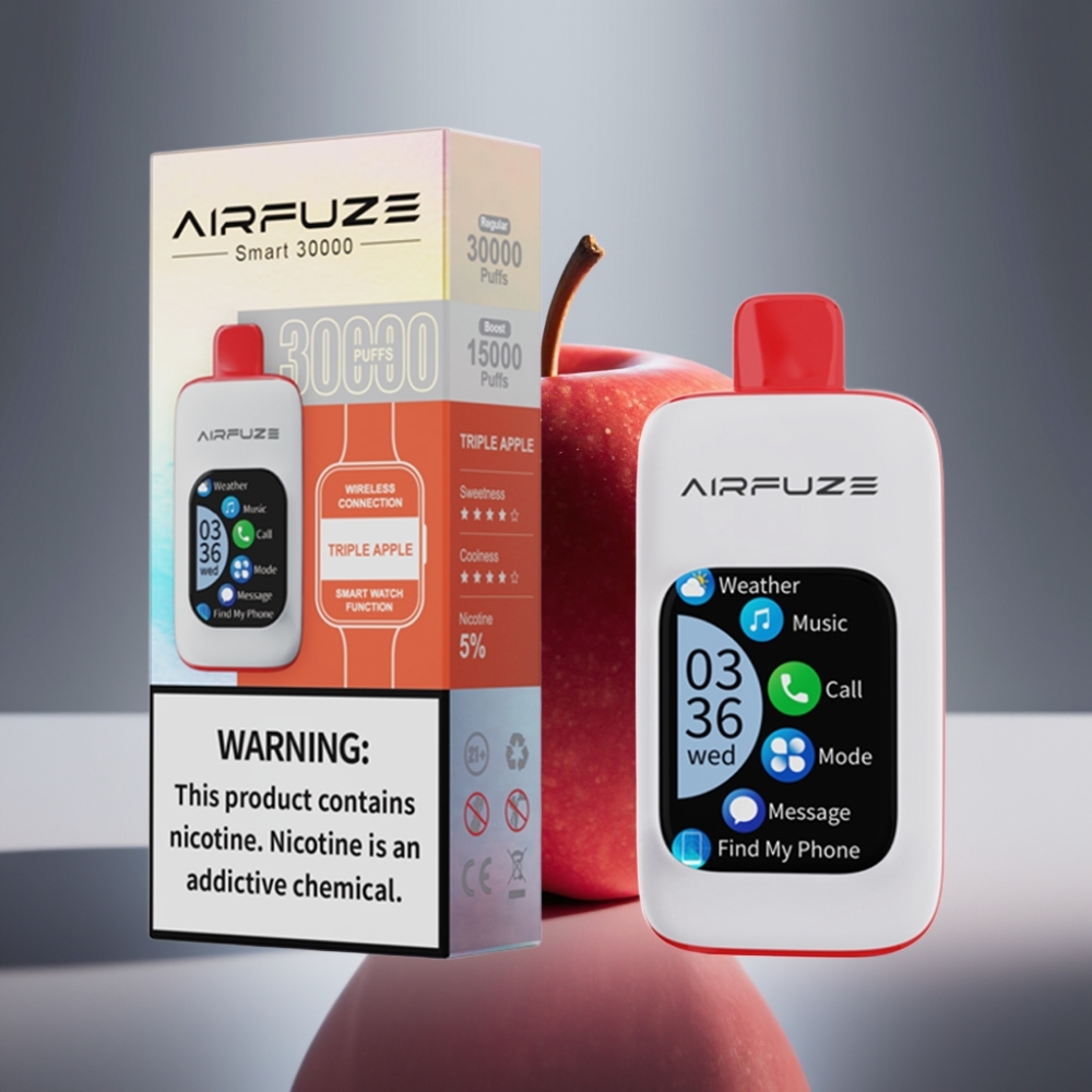 AirFuze Smart 30000 Puffs Engangs Vape Triple Eple med 2.01\" Touch Skjerm, 900mAh, Type-C
