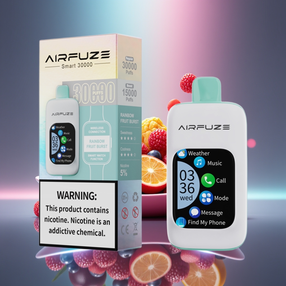 AirFuze Smart 30000 Puffs Engangsvape Regnbue Frukt Eksplosjon Skjerm Berøring Type-C 900mAh