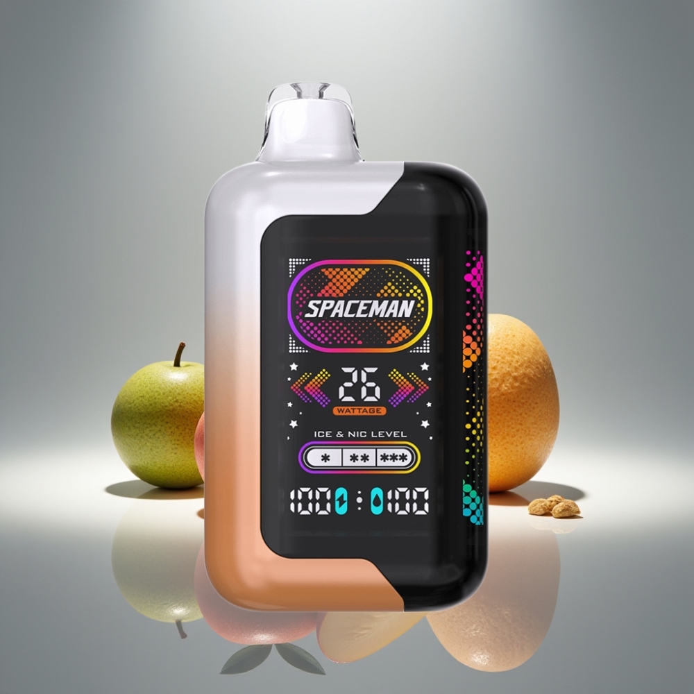 SMOK Spaceman SP40000 40000 Puff Nikotinfri Engangsbatteri 1000mAh Skjerm Type-C Ladbar Sur Mango Honningdogg Justerbar Is Effekt