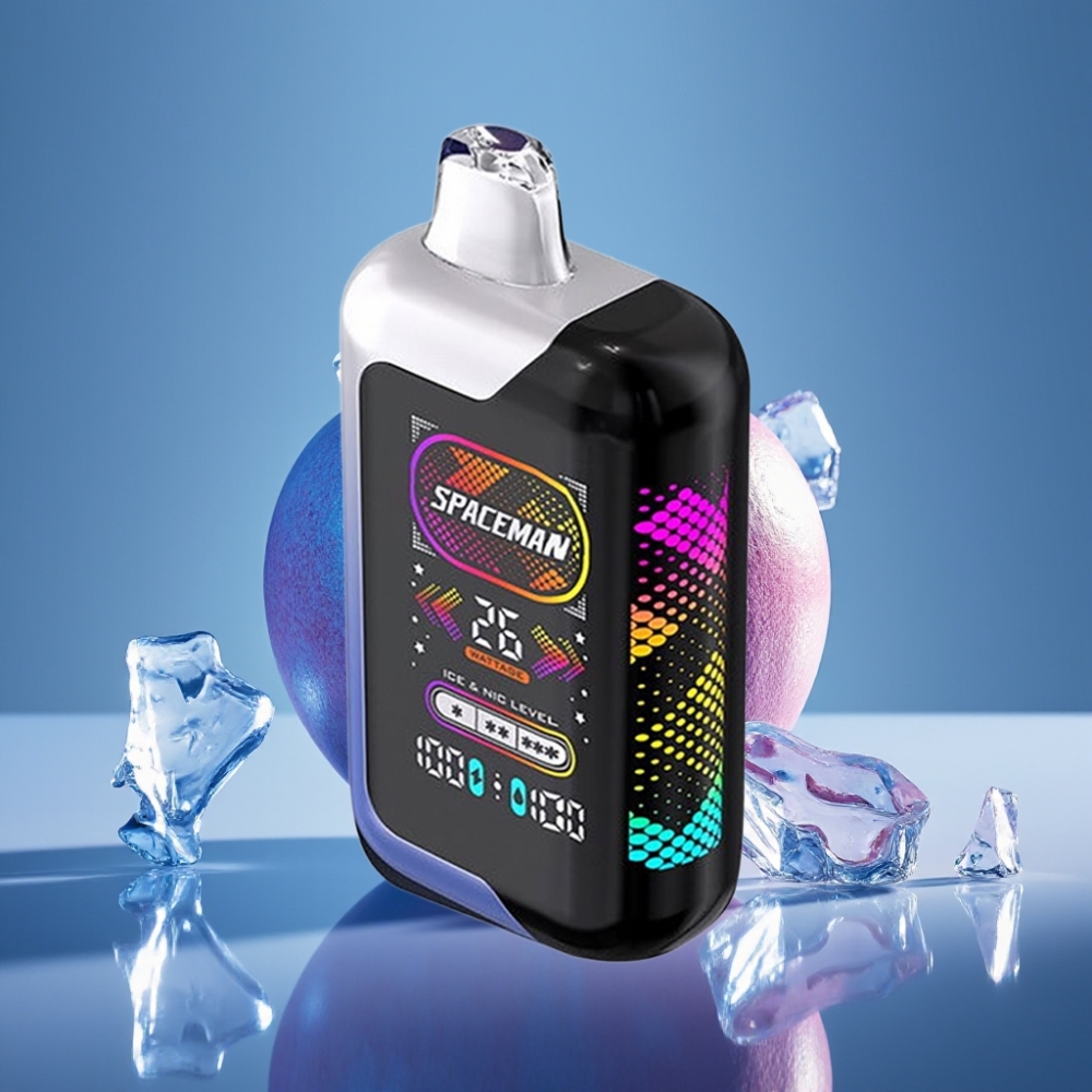 SMOK Spaceman SP40000 40000 Puffs 0% Nikotin Oppladbar E-sigarett Blå Bringebær Is 1000mAh Skjerm