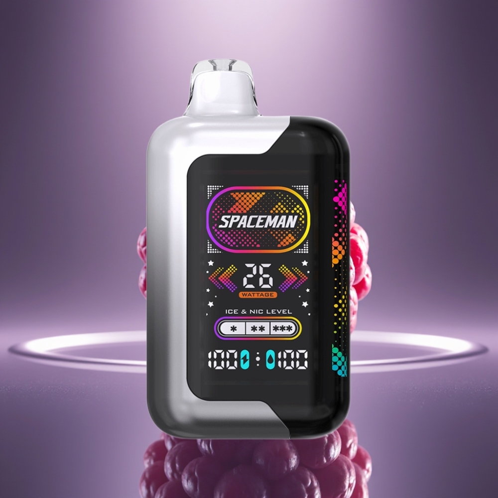 SMOK Spaceman SP40000 40000 Puffs Nikotinfri Disposable Vape Blackbringebær Razz 20ml 1000mAh Skjerm Dynamisk Lys