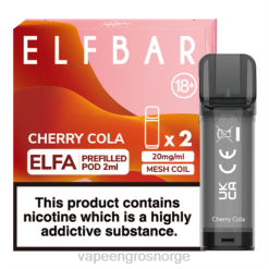 vape engros Norge | 626N322 kirsebær cola ELFBAR Elfa ferdigfylt pod - 2ml - 20mg (2 pakke)