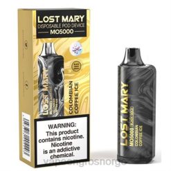 vape med nikotin Norge | 626N344 colombiansk kaffeis LOST MARY MO5000 svart gull 10ml