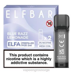 vape pen Norge | 626N327 blå razz lemonade ELFBAR Elfa ferdigfylt pod - 2ml - 20mg (2 pakke)